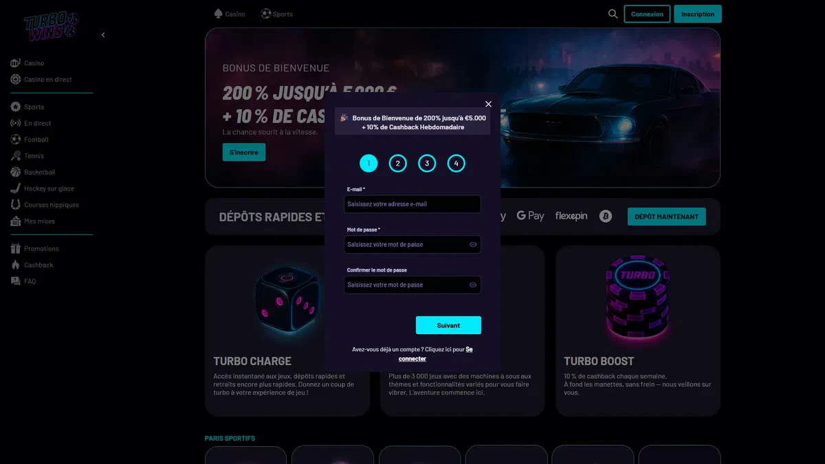 inscription sur turbo wins 2