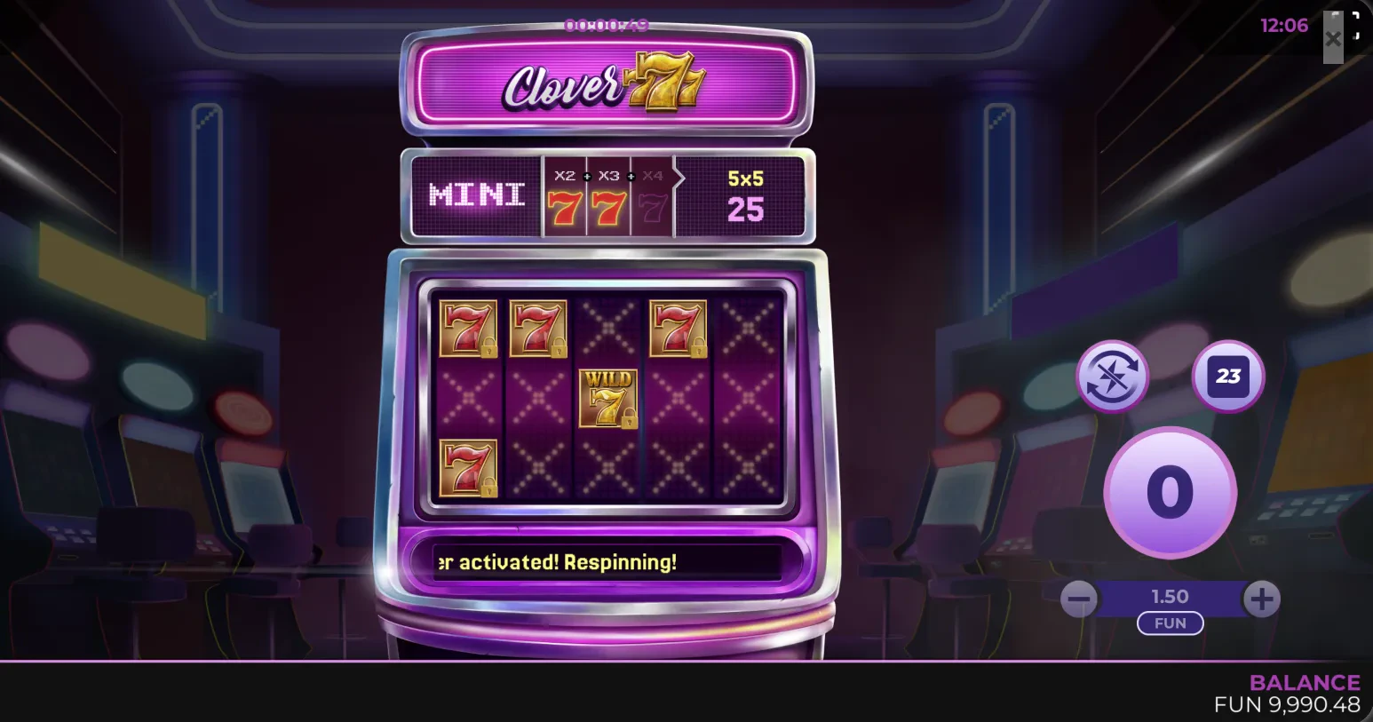fonction re-spin avec le mode hold&win