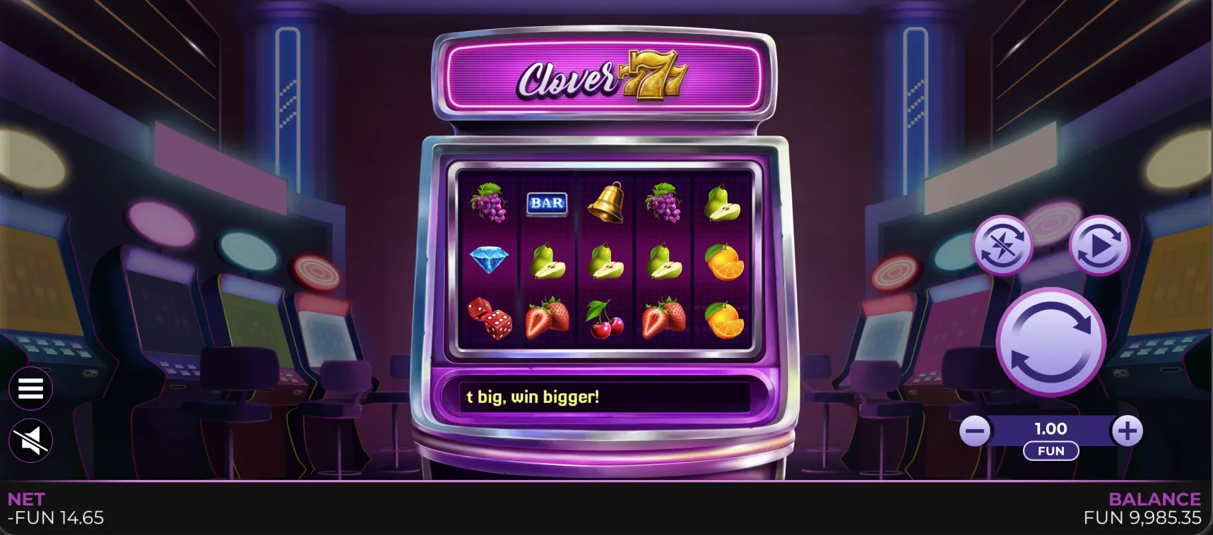 design de la machine clover 777