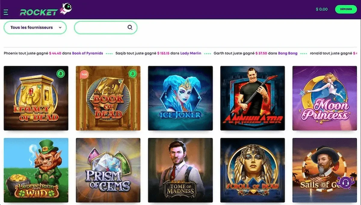 machines a sous casino rocket