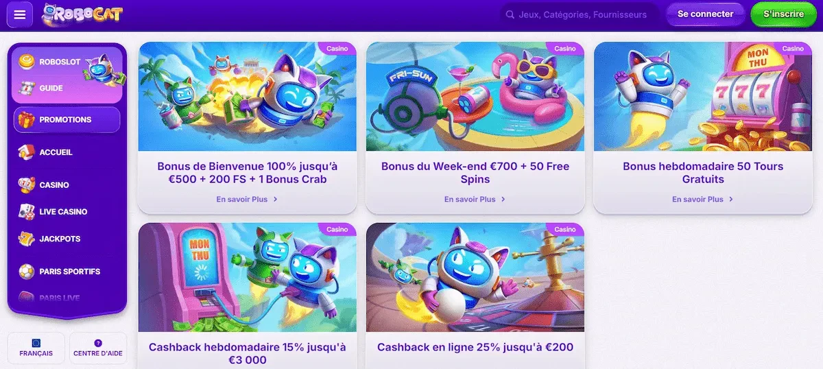 bonus de depot robocat