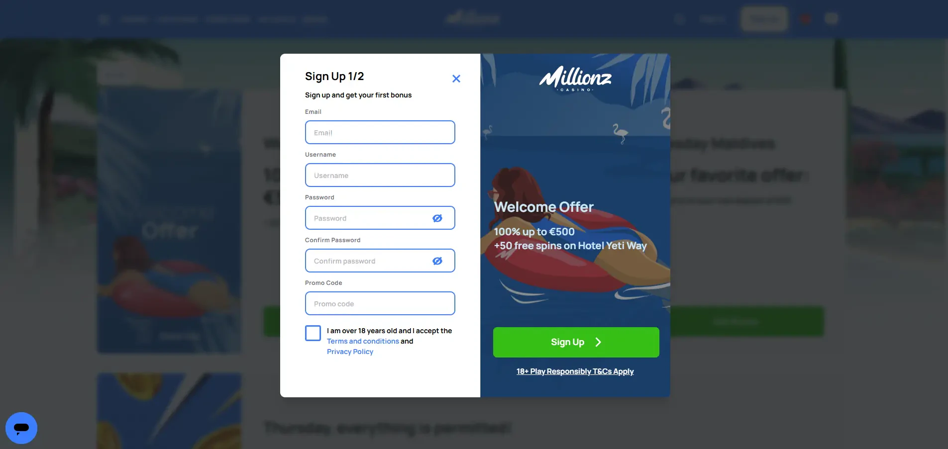 Millionz - Sign Up