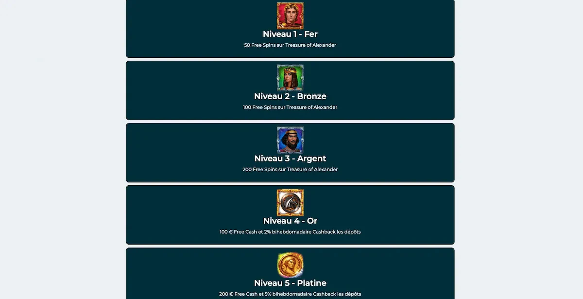 programme vip alexander casino