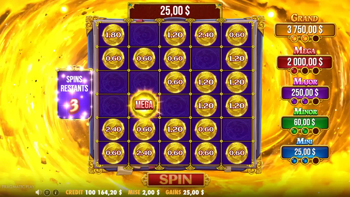 fonction jackpots sur spellmaster