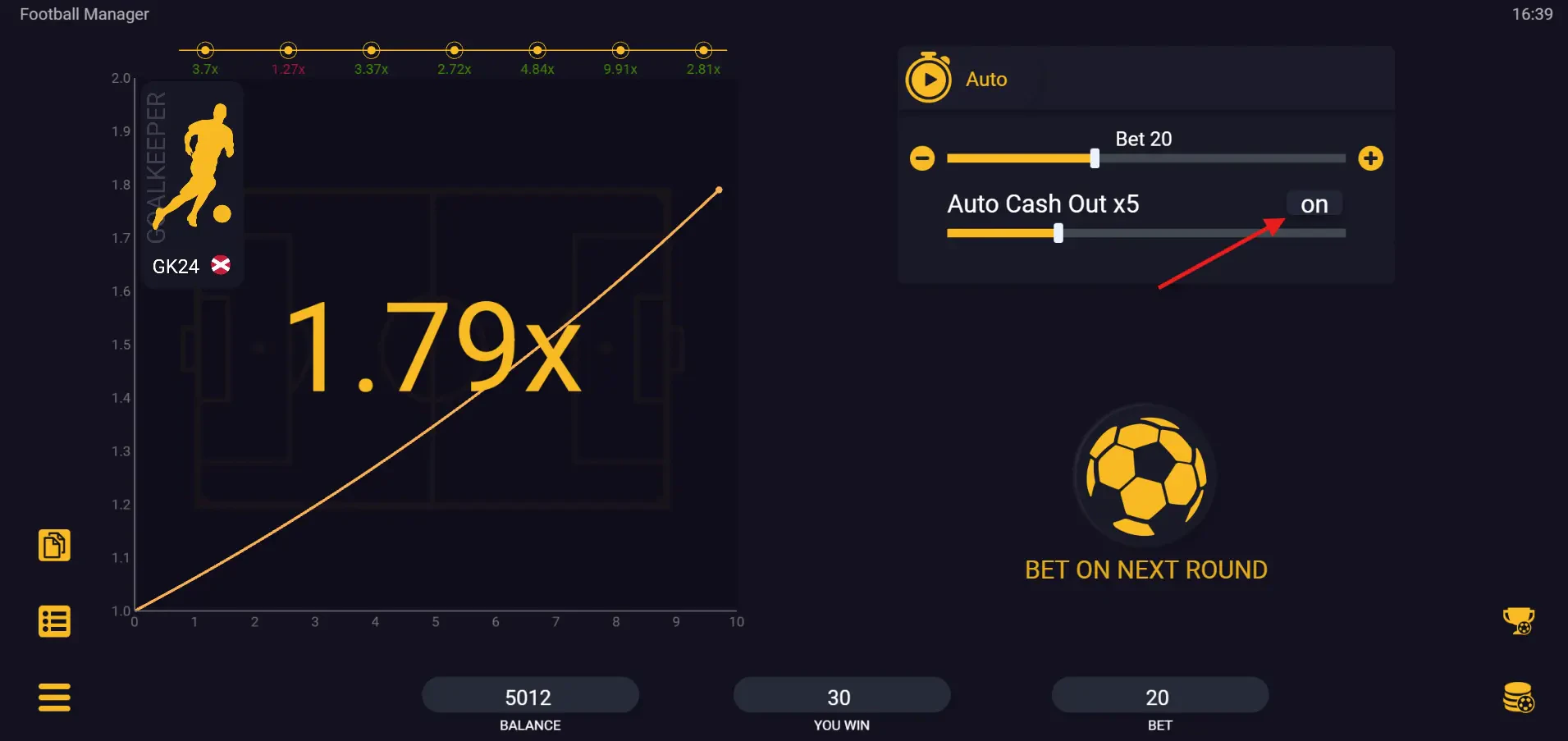 Football Manager - Auto Cashout
