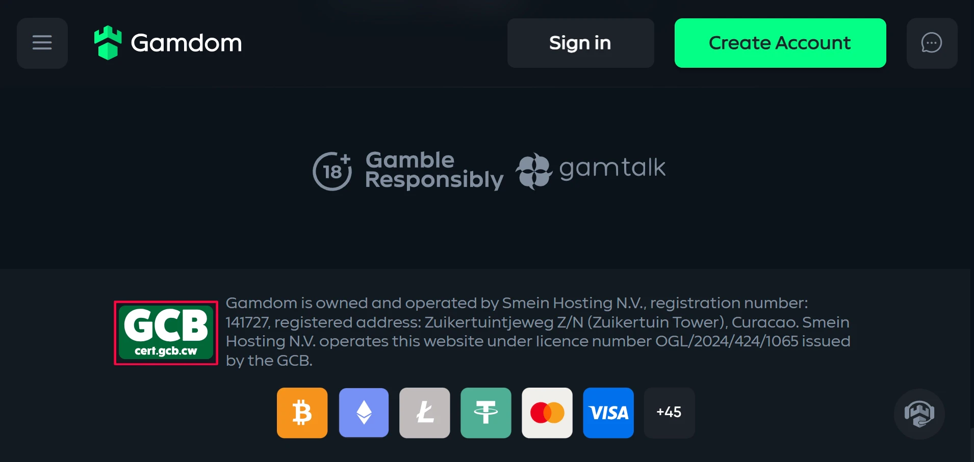 Gamdom Curacao License