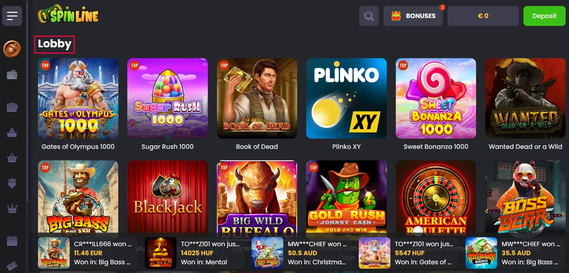 Spinline Casino Games
