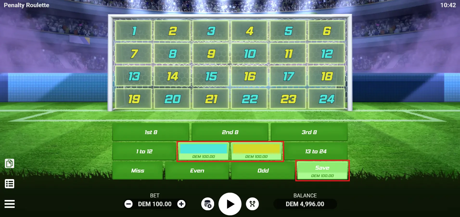 Penalty Roulette - Medium Risk Play