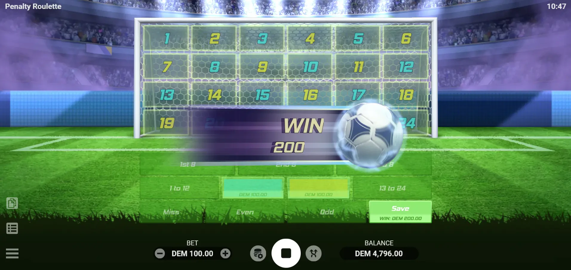 Penalty Roulette - Winning Round