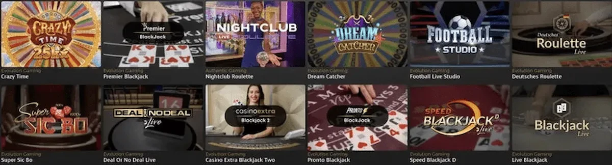 Casino Extra live games