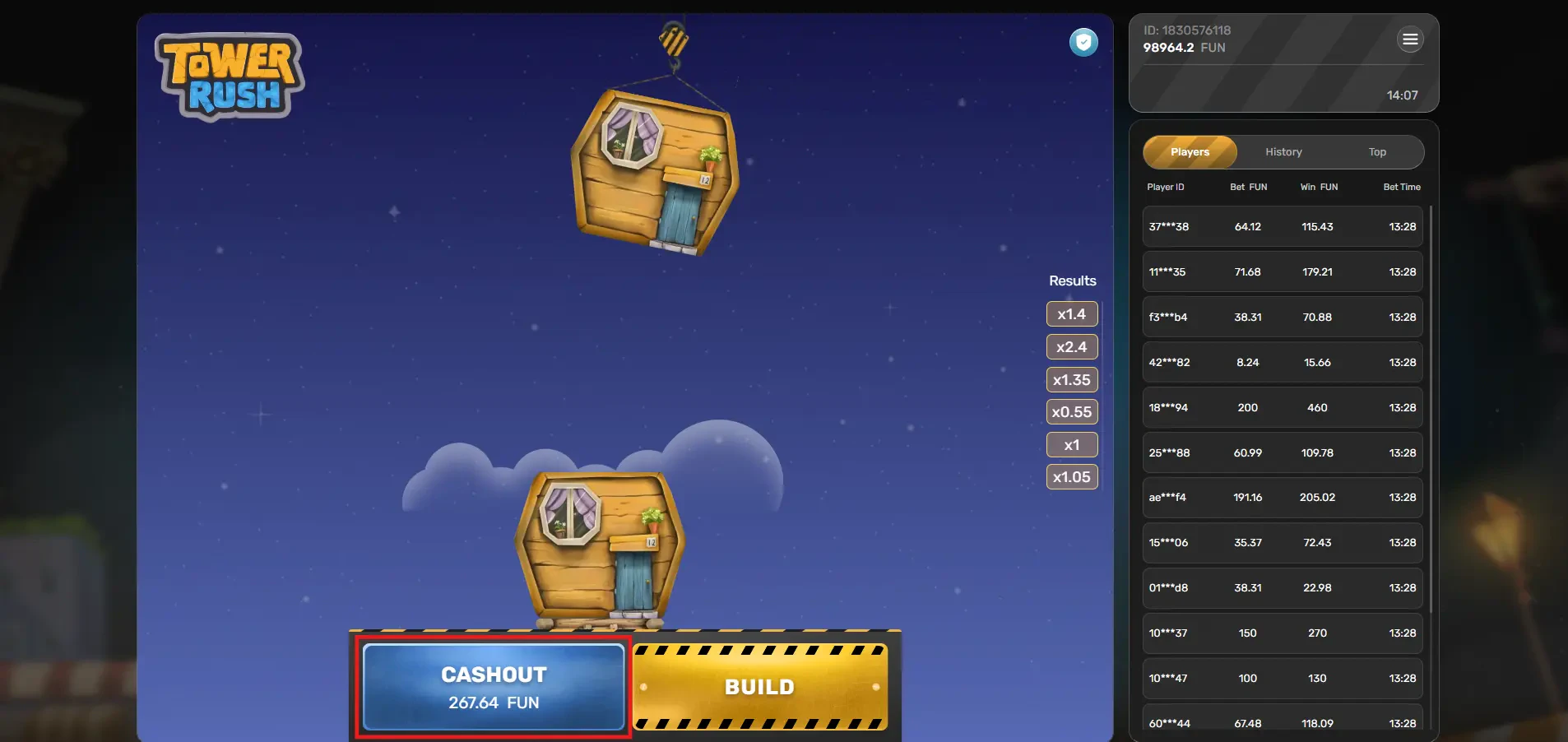 Tower Rush - Cashout