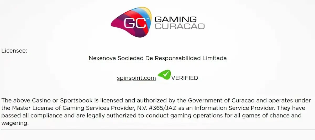spinspirit licence de jeu