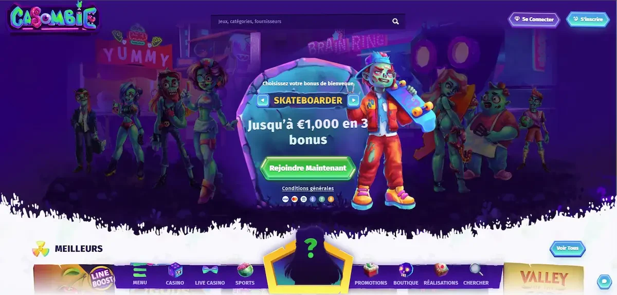 Bonus de bienvenue Casino Casombie