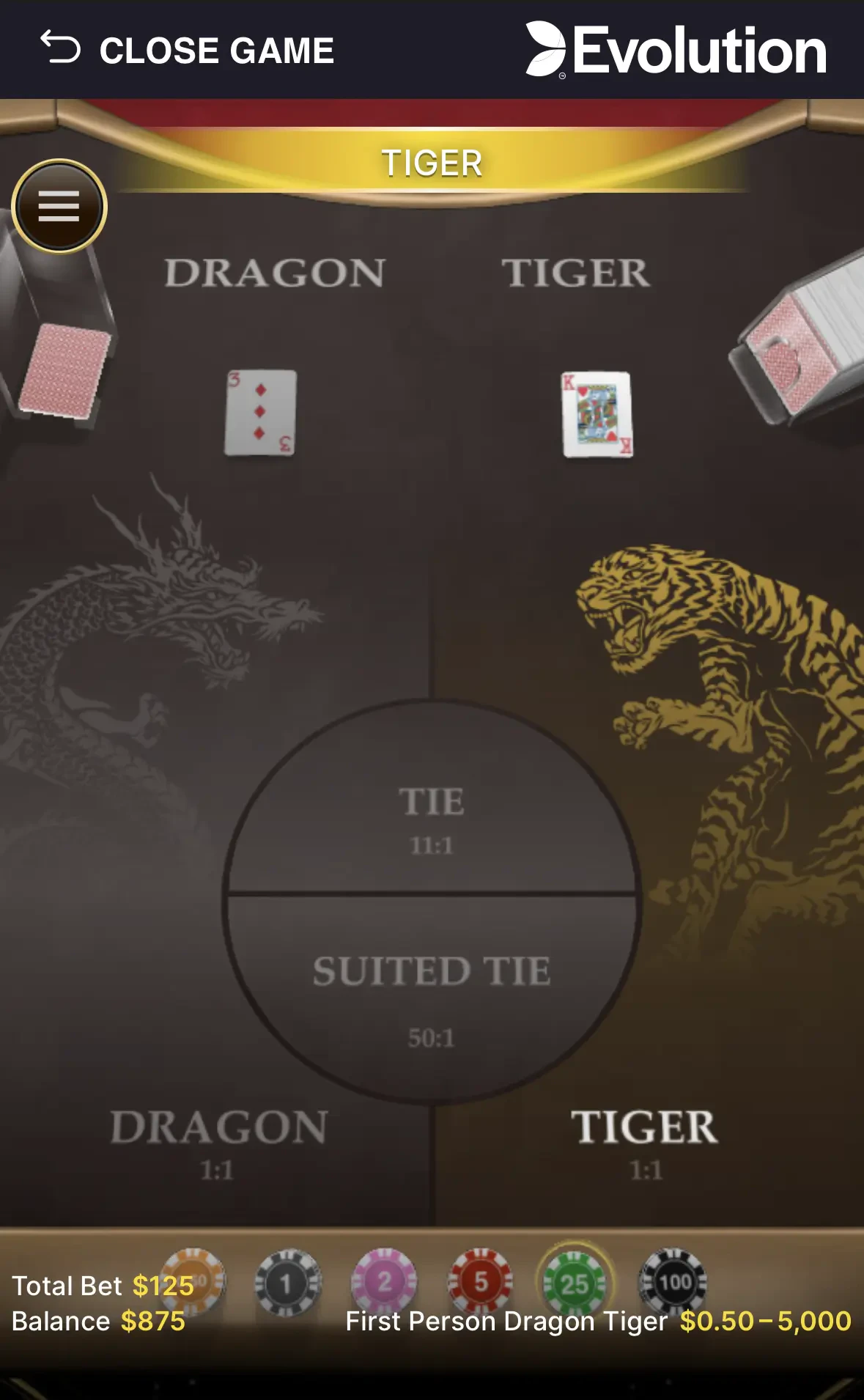First Person Dragon Tiger - Mobile Version