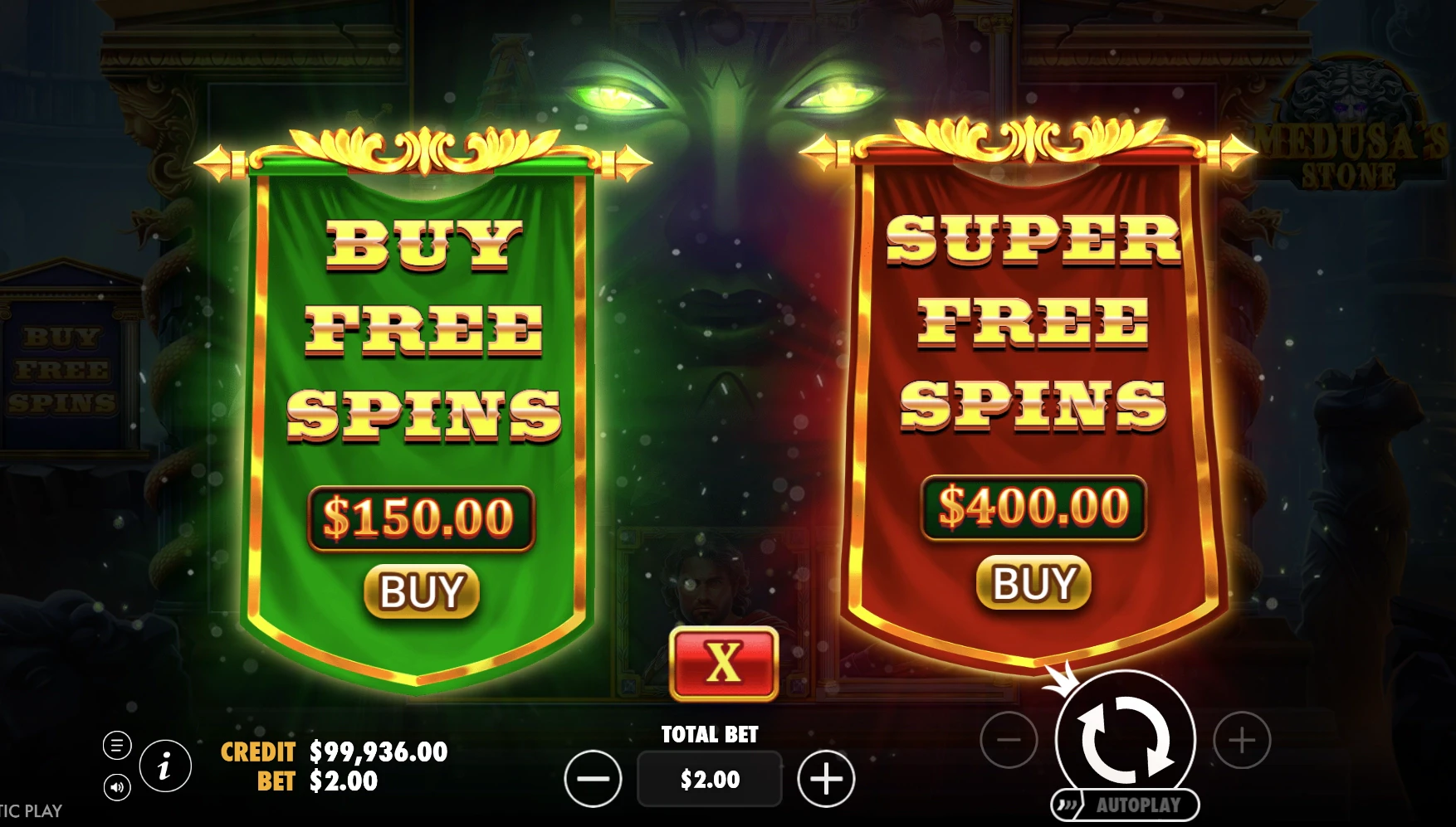 Medusa's Stone Free Spins