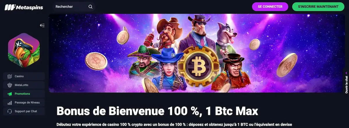 bonus de bienvenue metaspins