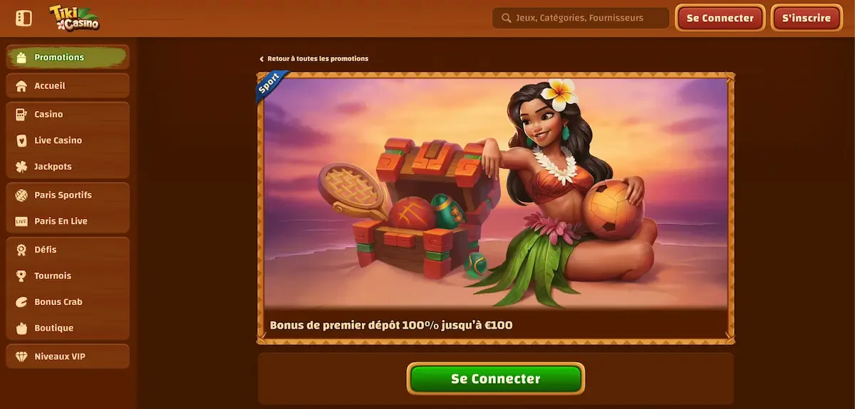bonus sport tiki casino
