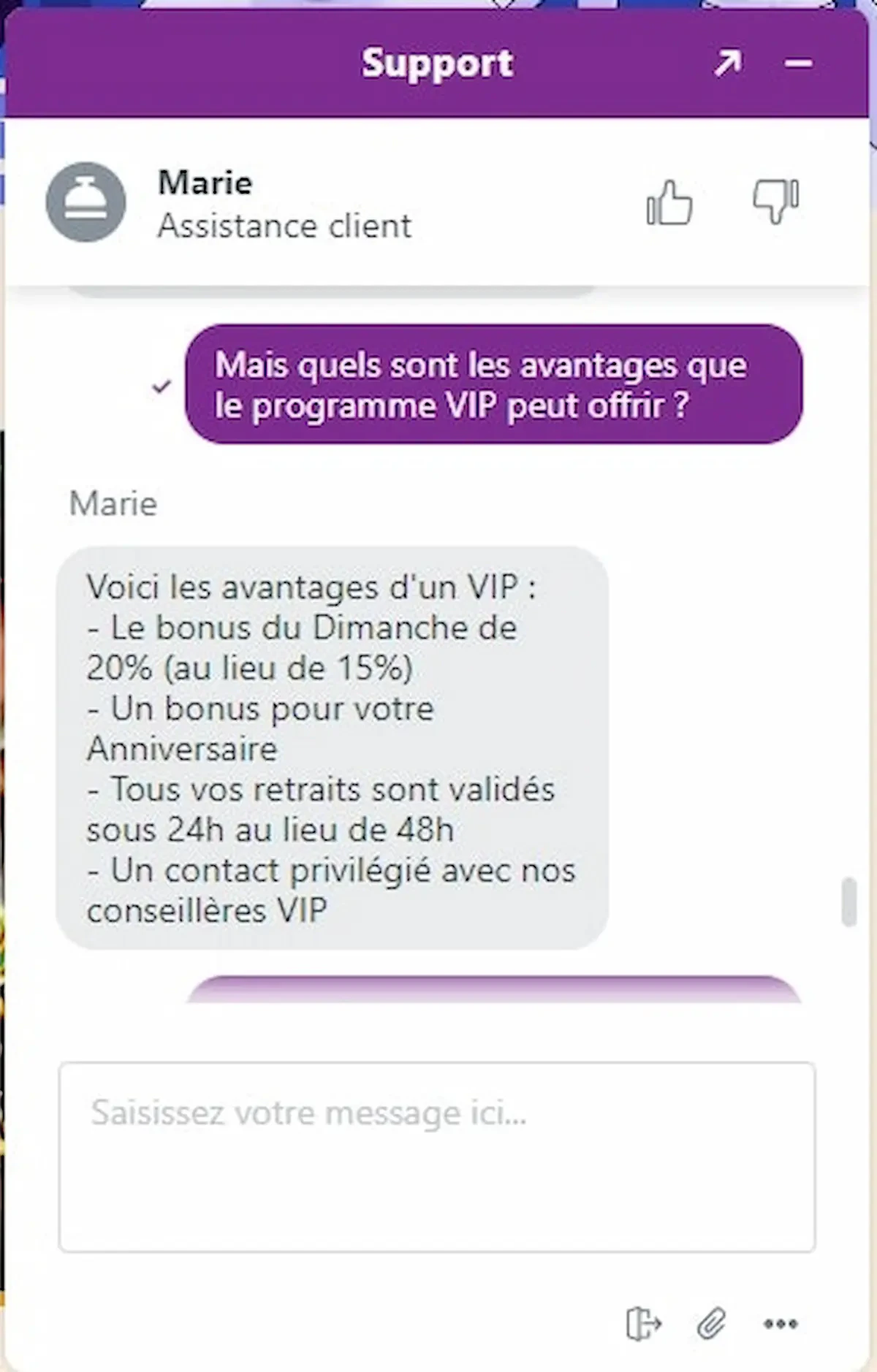 Discussion pour le VIP d'Arlequin Casino avec les CS