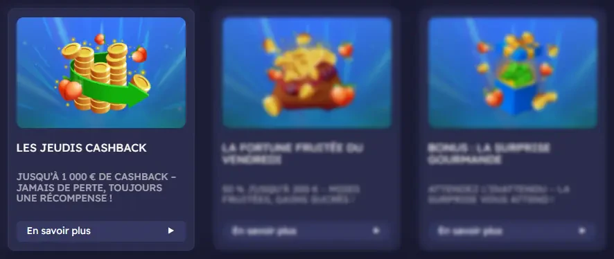 jeudis cashback sur casino peaches