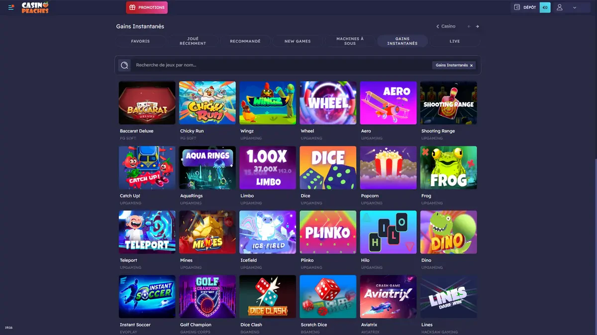 mini-jeux sur casino peaches