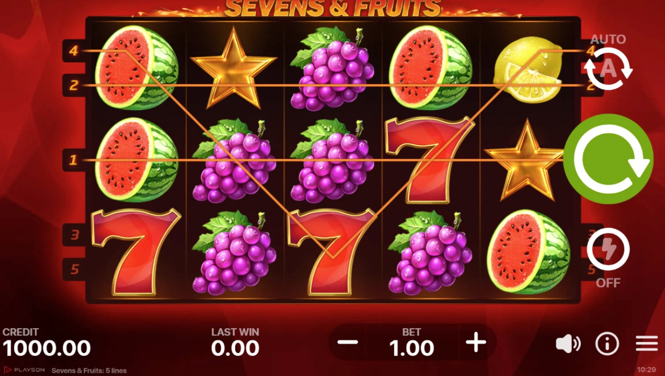 Sevens & Fruits by Playson