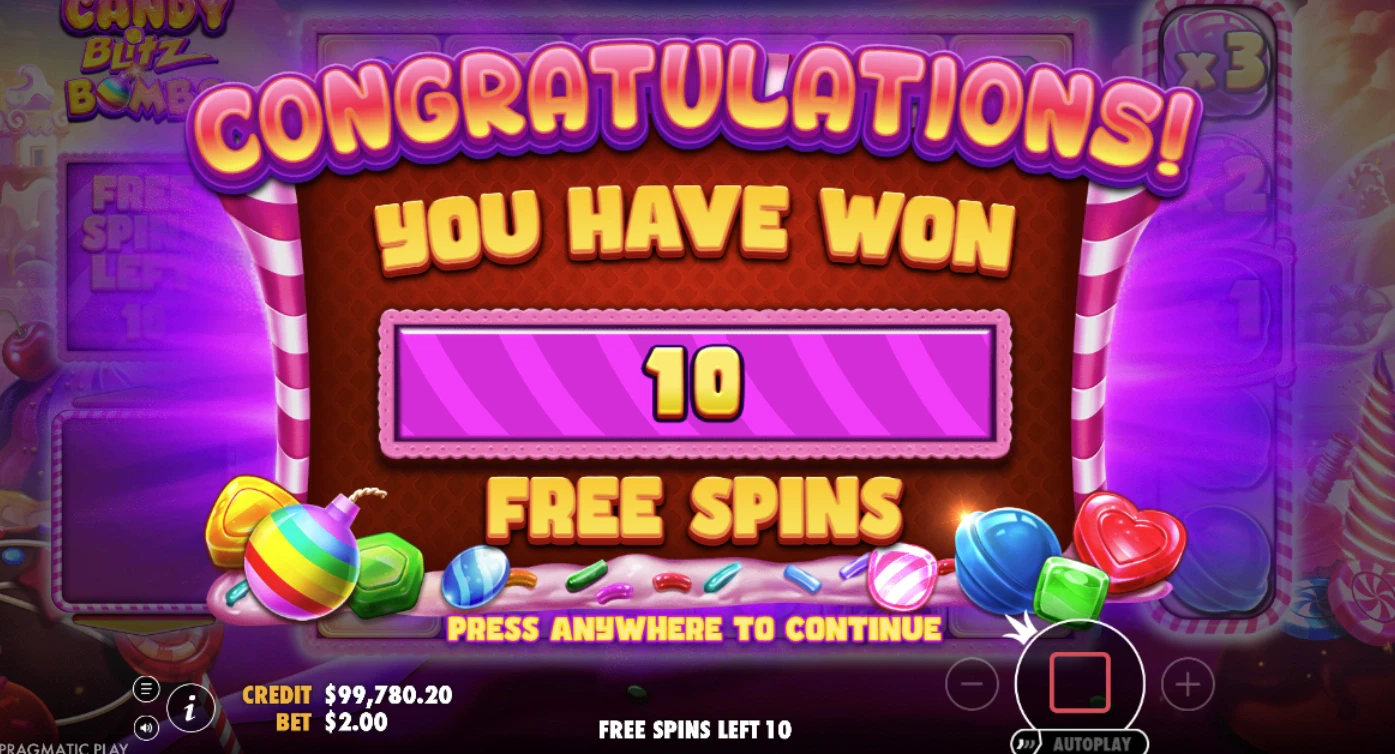 Candy Blitz Bombs Free Spins