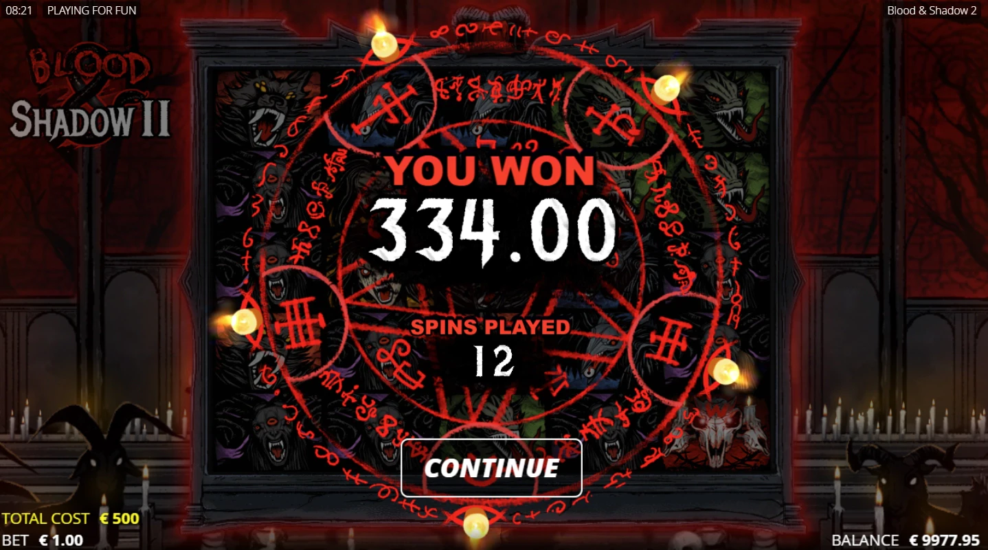 Blood & Shadow 2 Payout