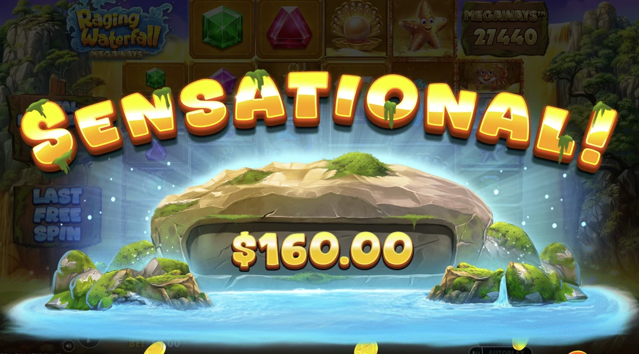 Raging Waterfall Megaways Big Win