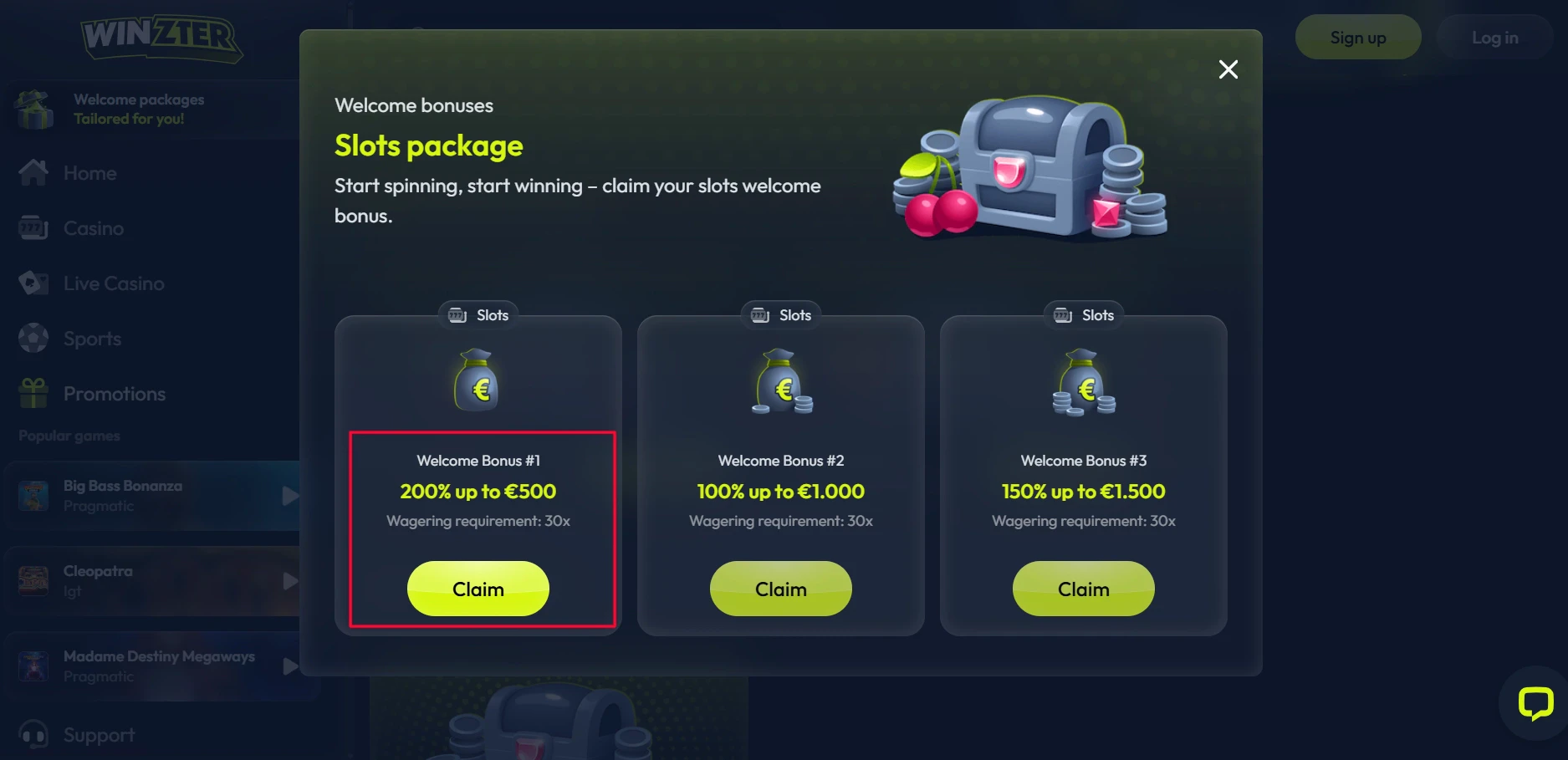 Winzter Casino Bonus