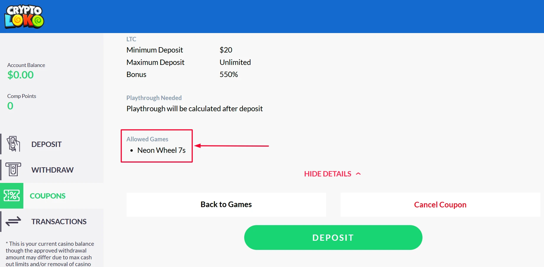 Crypto Loko Eligible Game