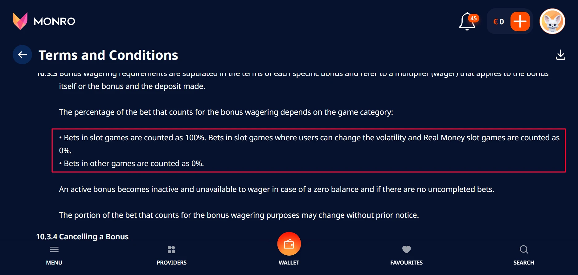 Monro Wagering Contributions