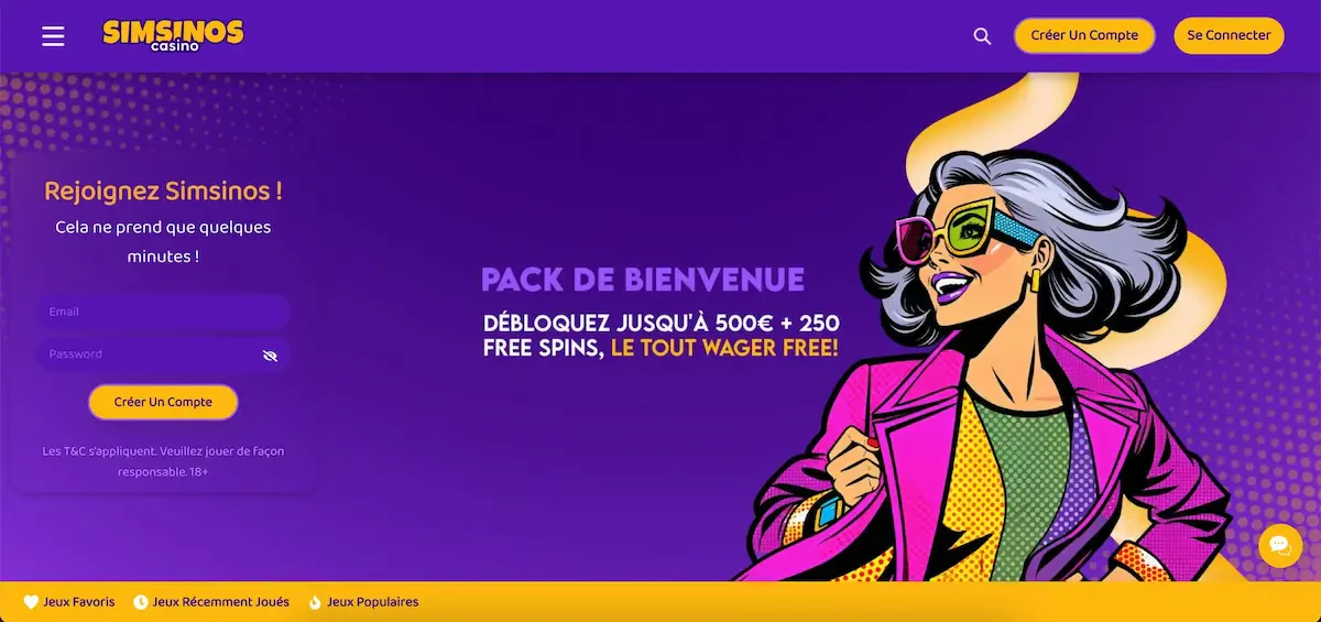 simsinos casino retrait immédiat