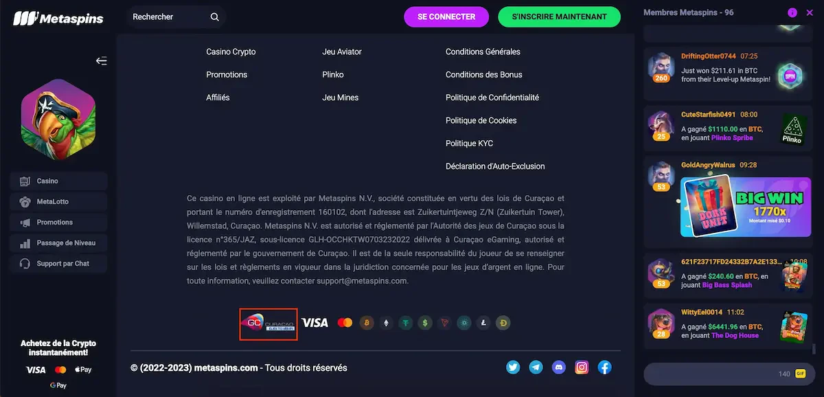 Metaspins licence