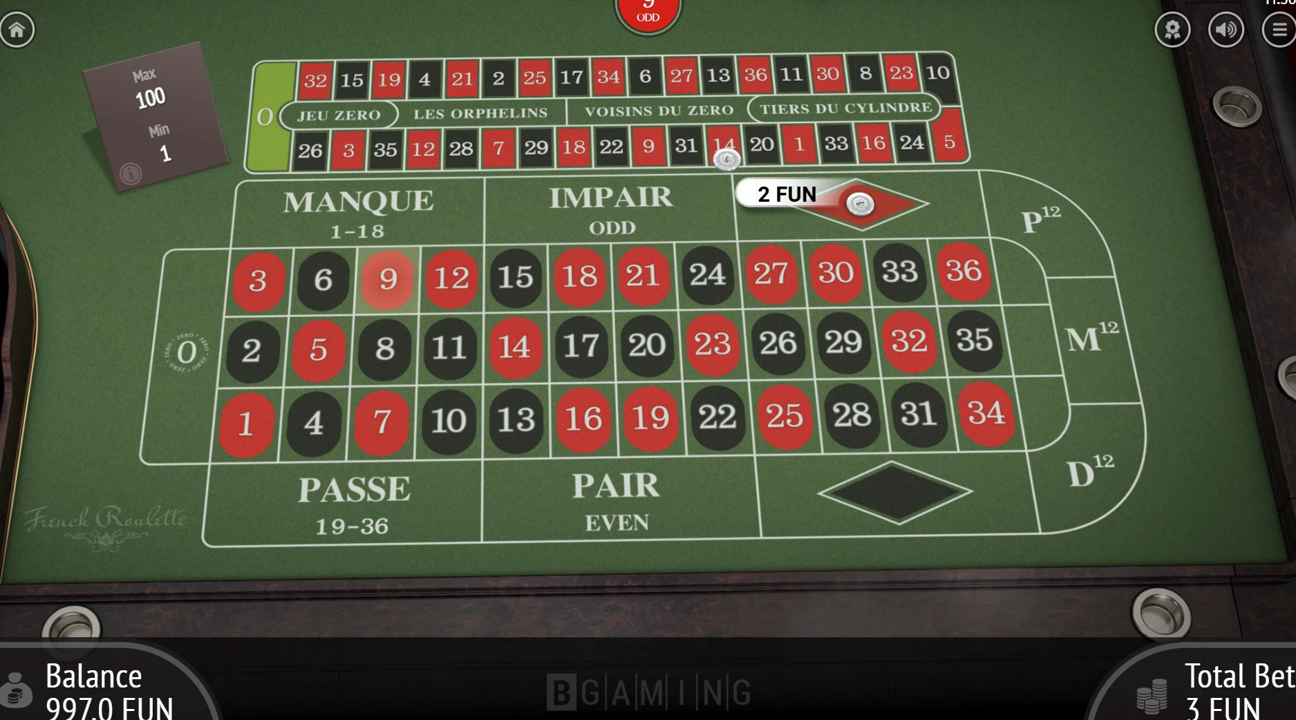 French Roulette by BGaming