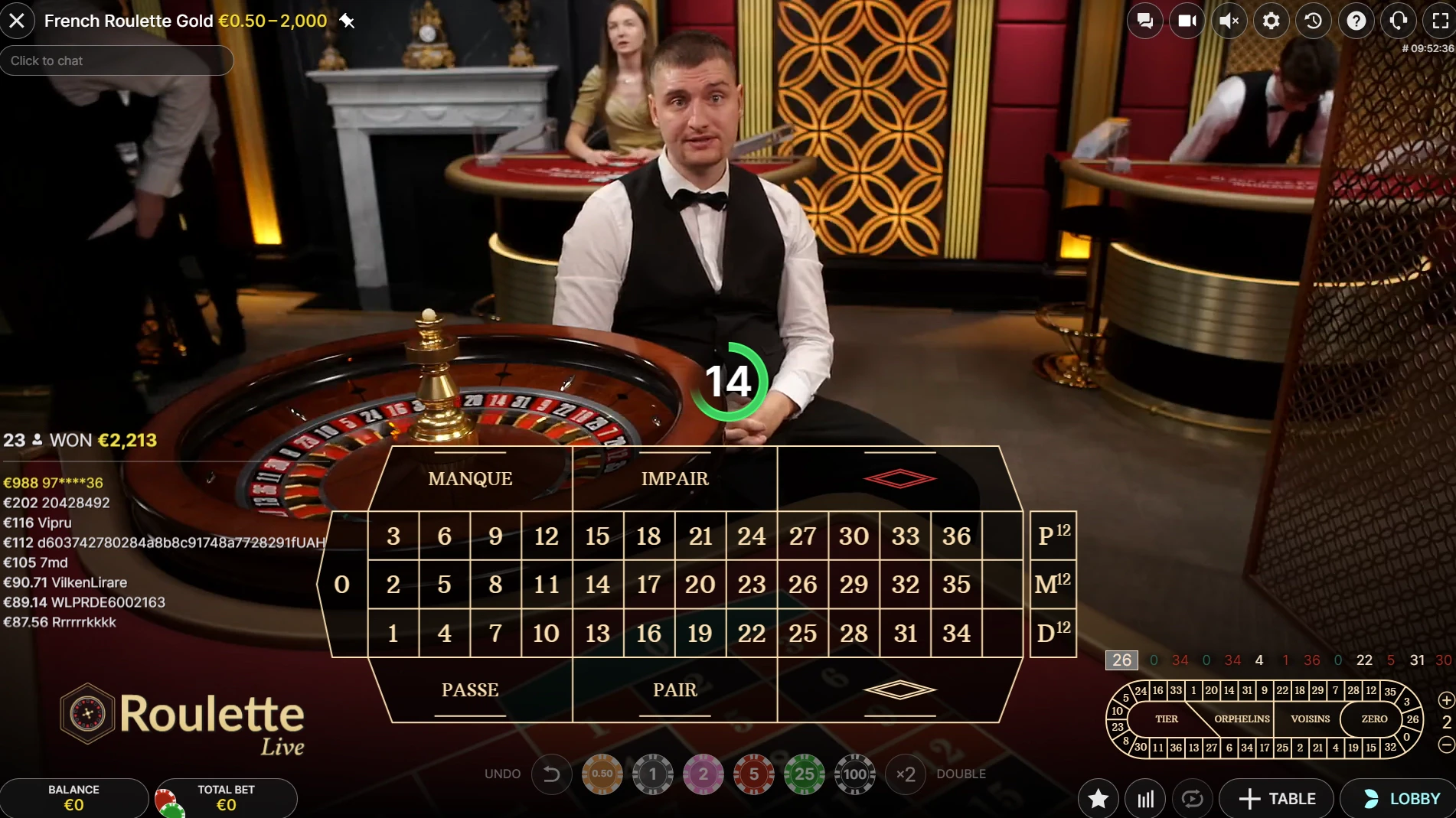 French Roulette Gold by Evolution