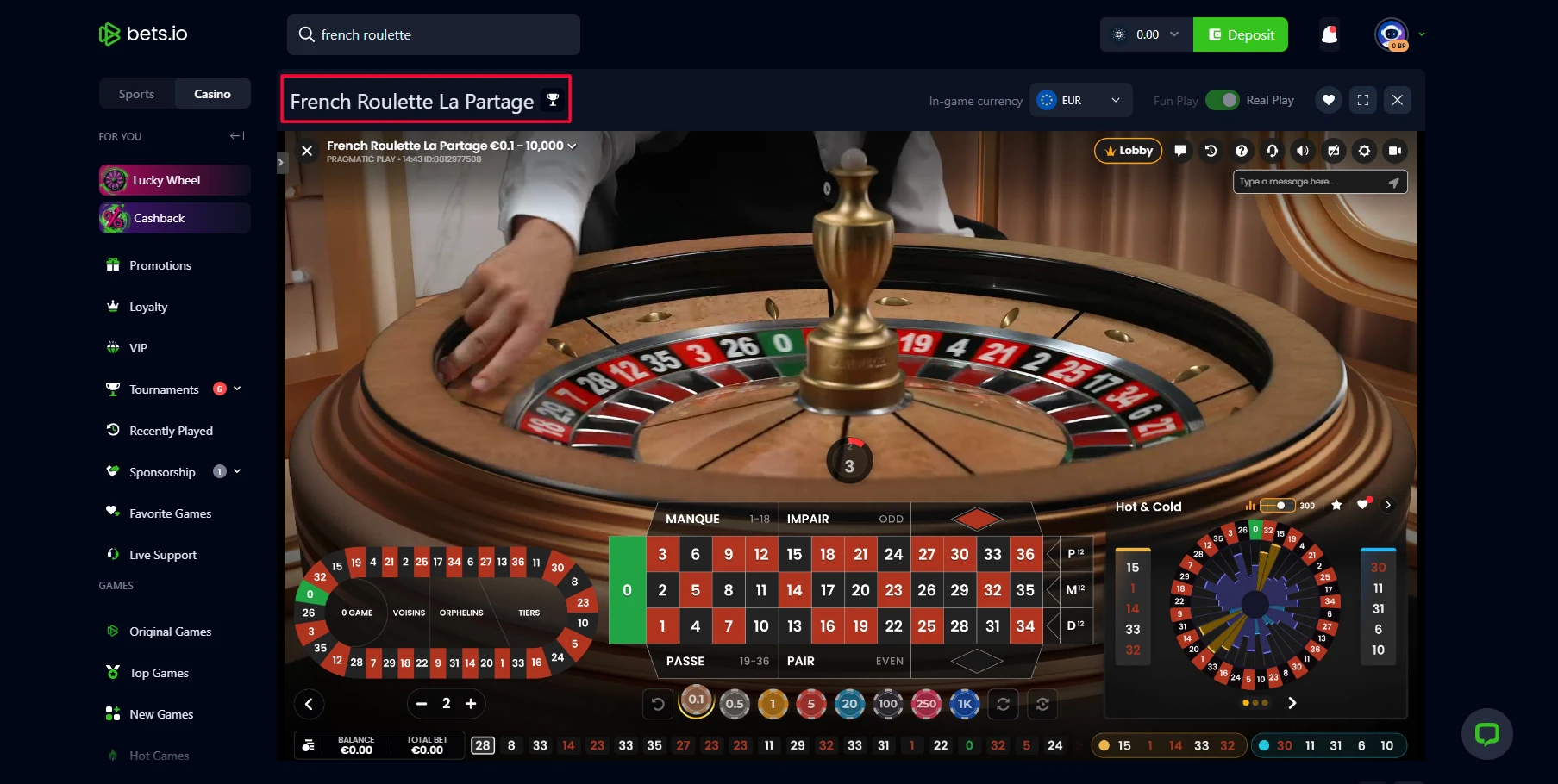 French Roulette by Pragmatic Play