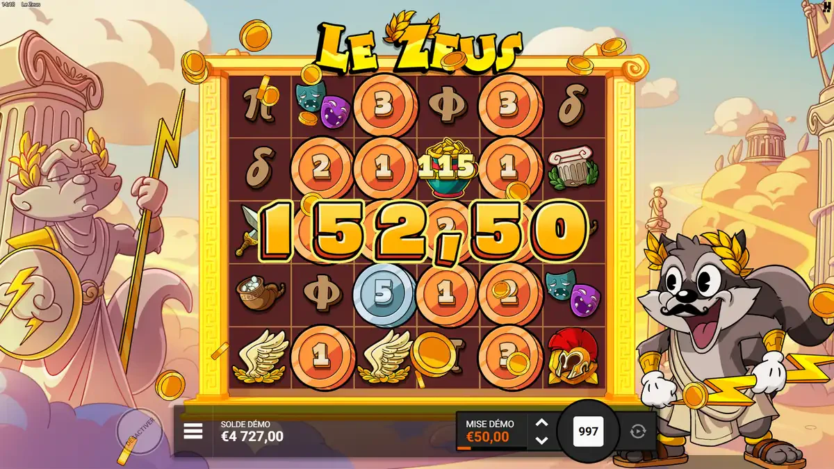 belle win sur le zeus