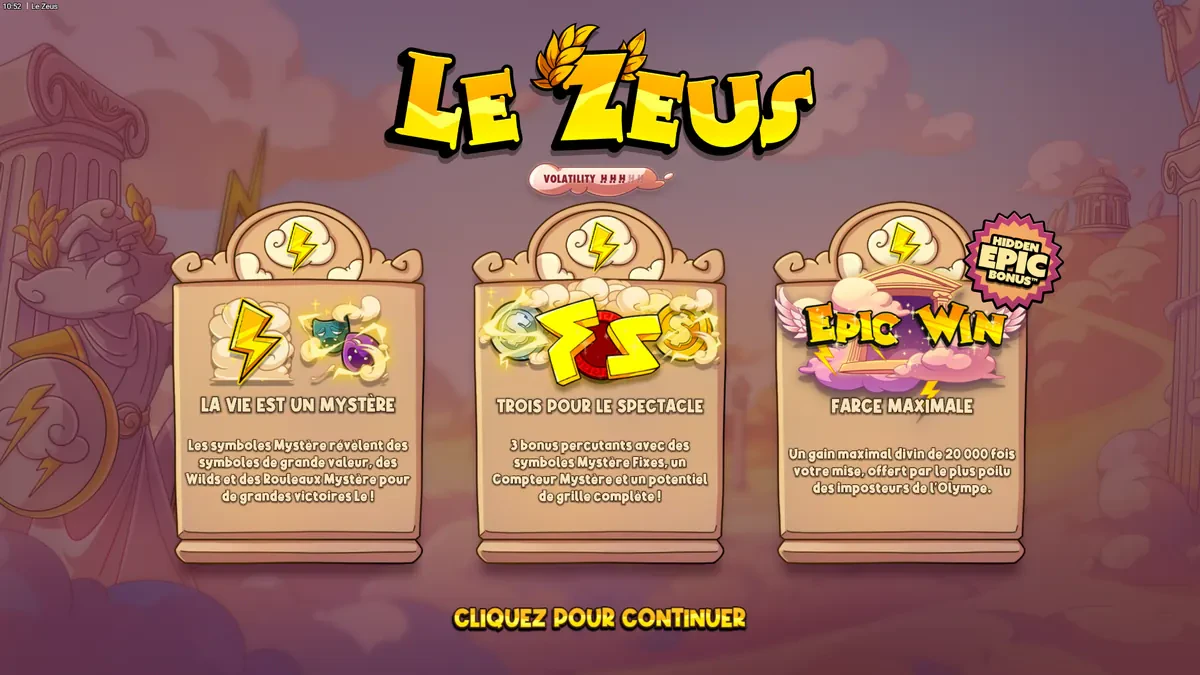 données techniques de le zeus