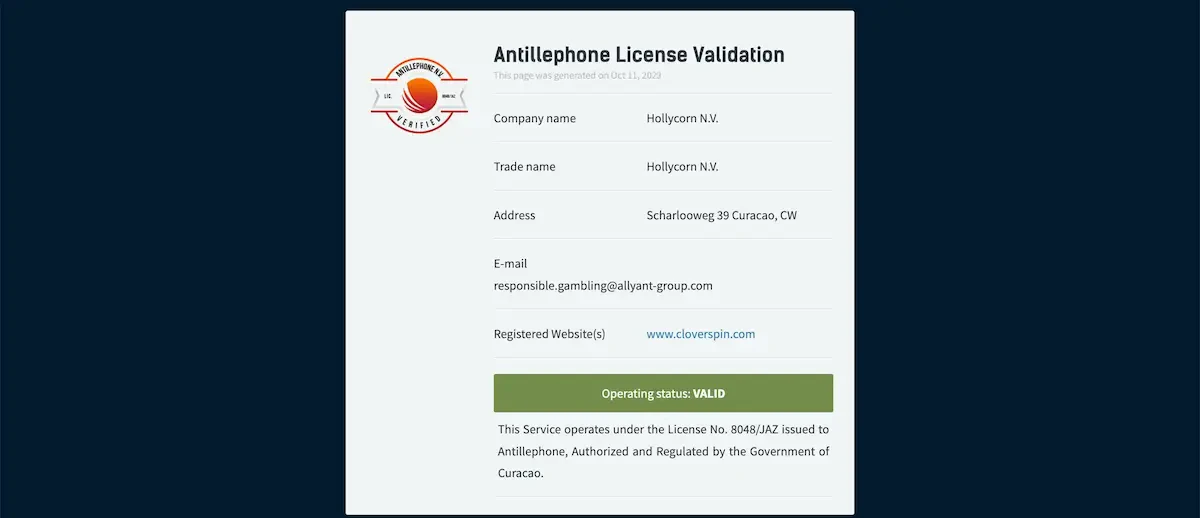 Licence Cloverspin
