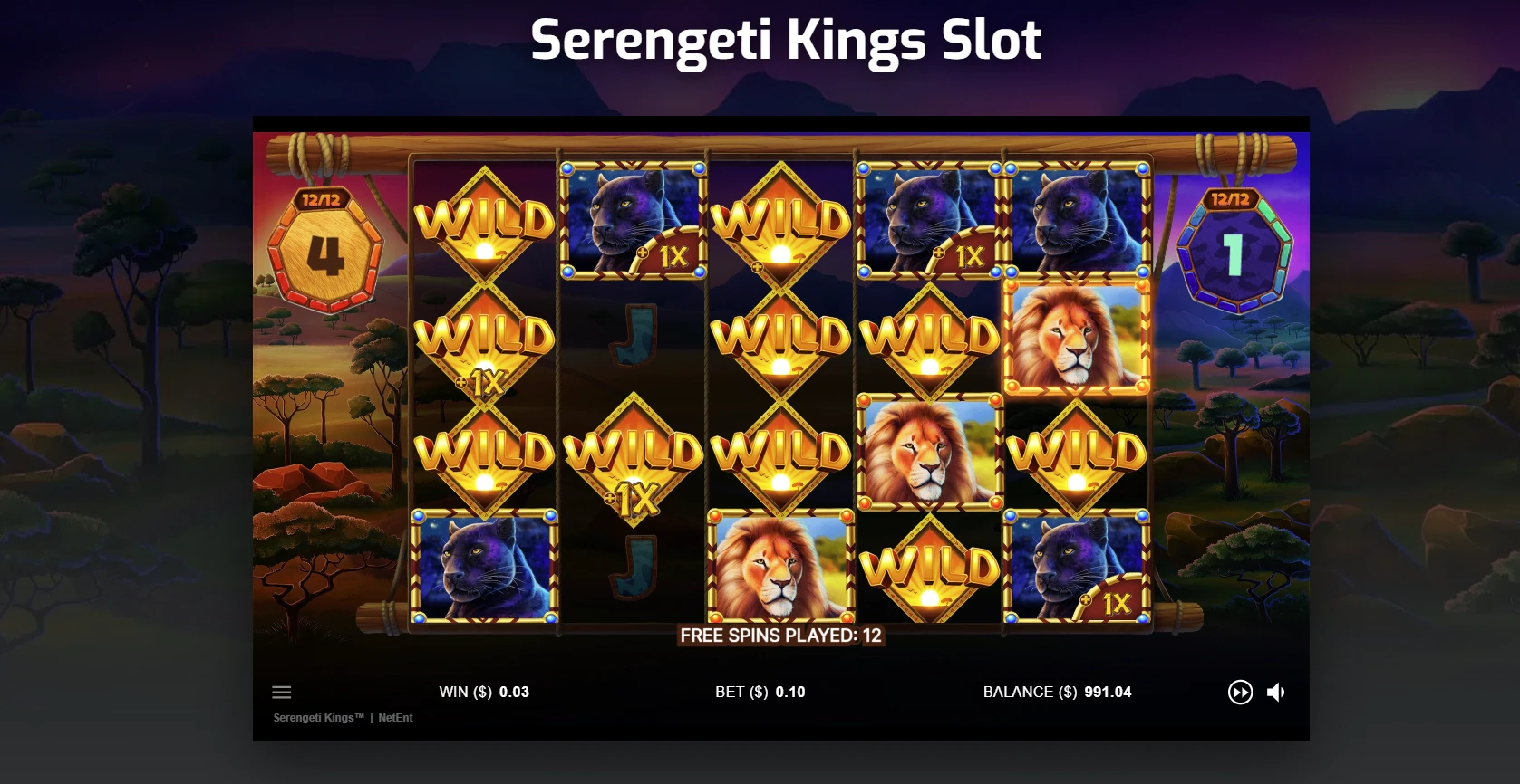 Serengeti Kings Feature Symbols
