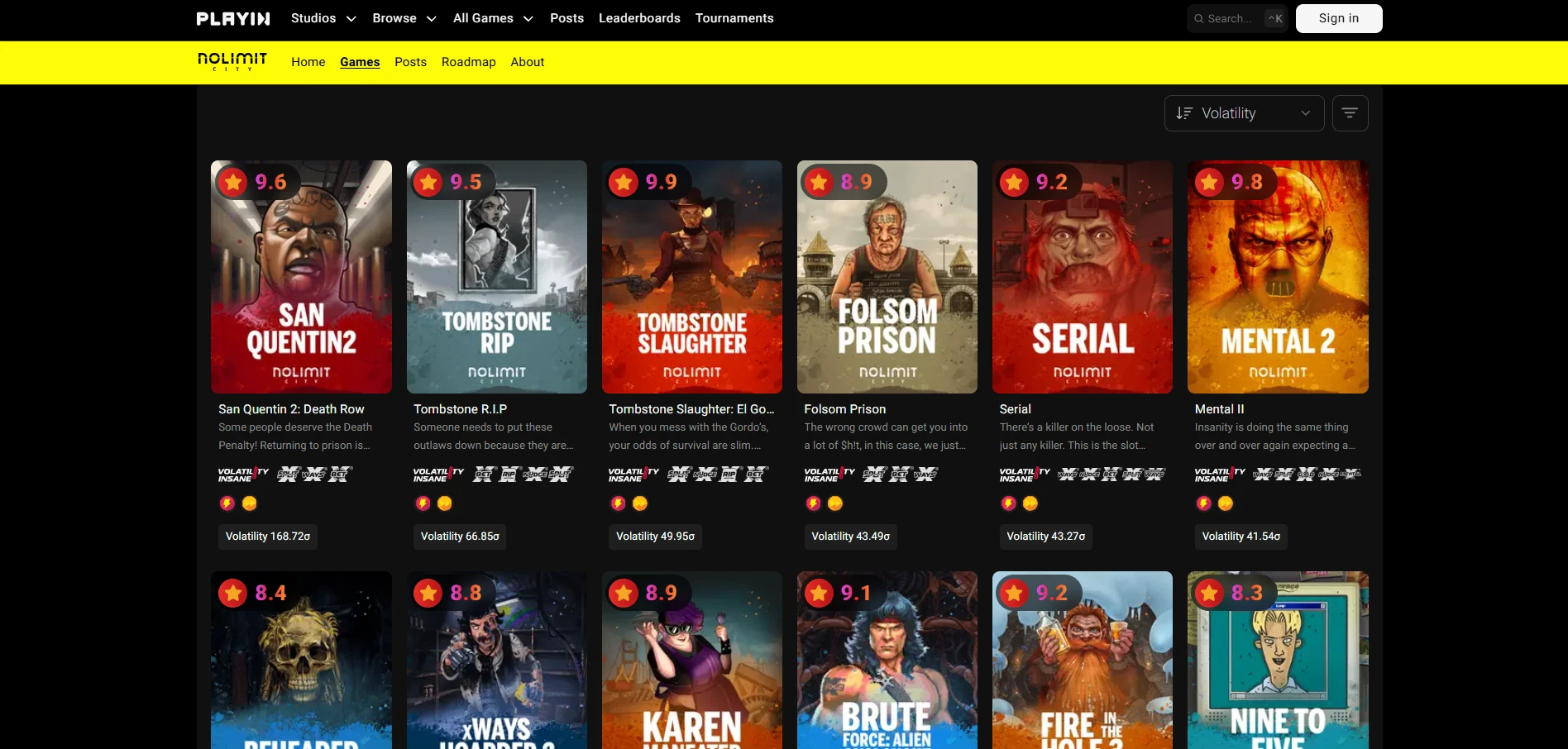 Nolimit City Homepage