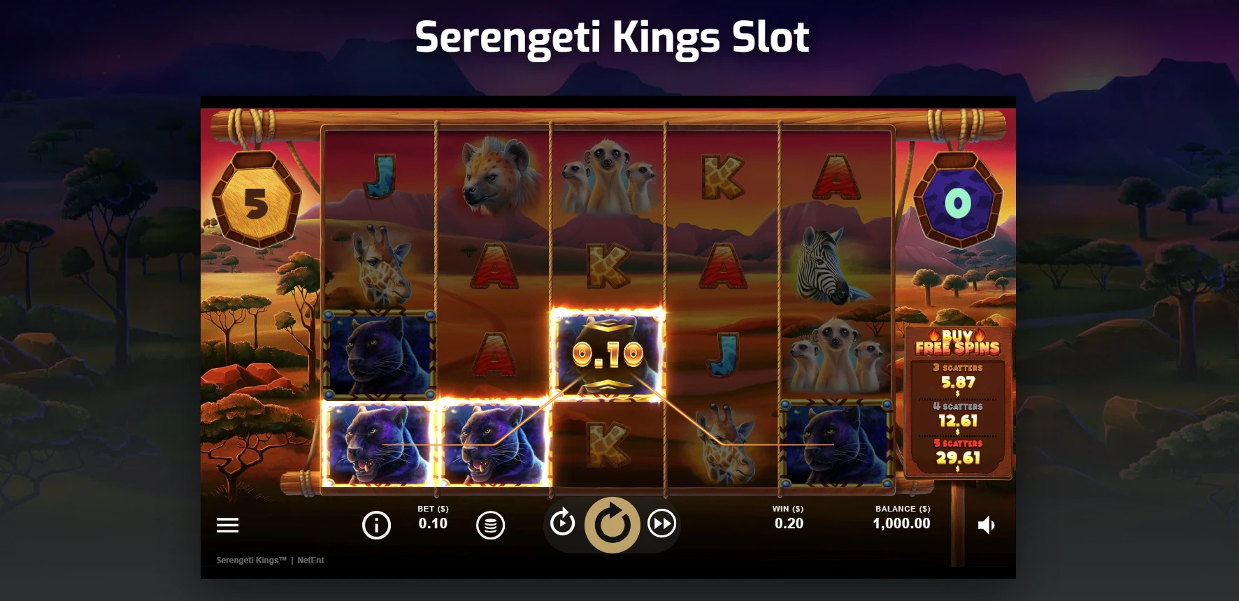 Serengeti Kings Free Spins