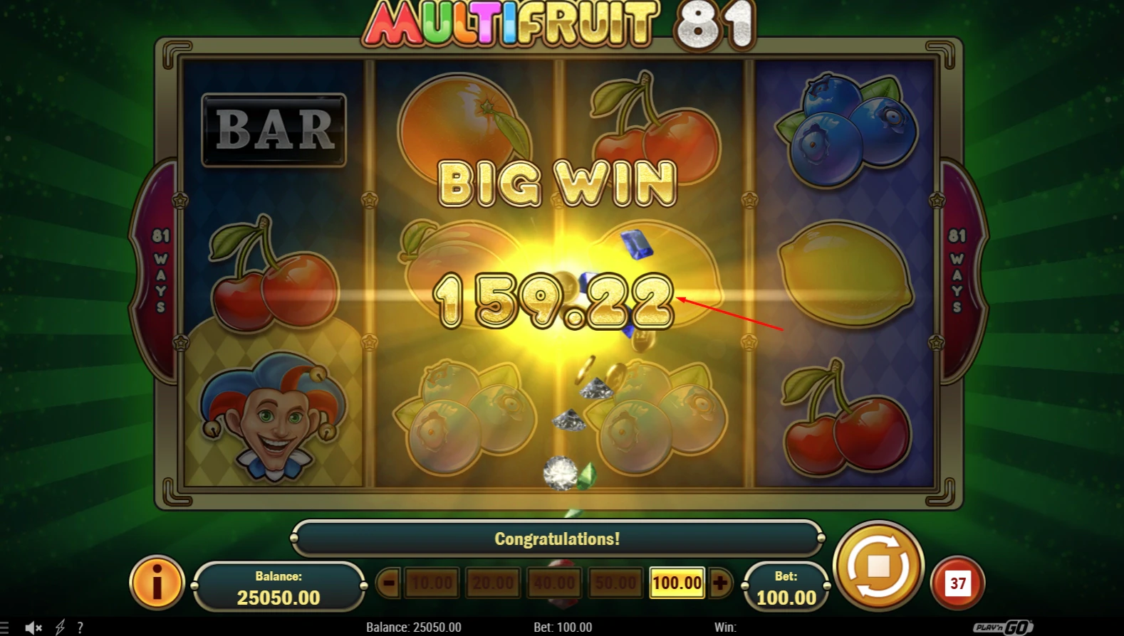 Multifruit 81 Big Win