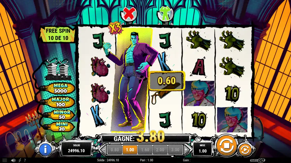 multiplier et expanding wilds sur lab of madness