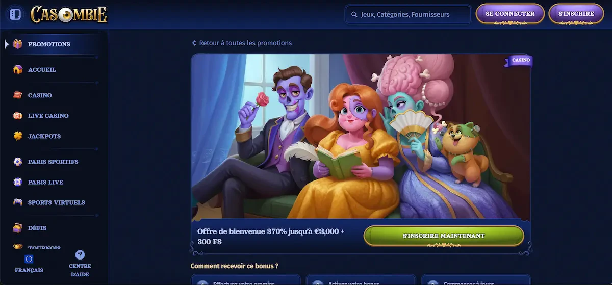casombie bonus de bienvenue