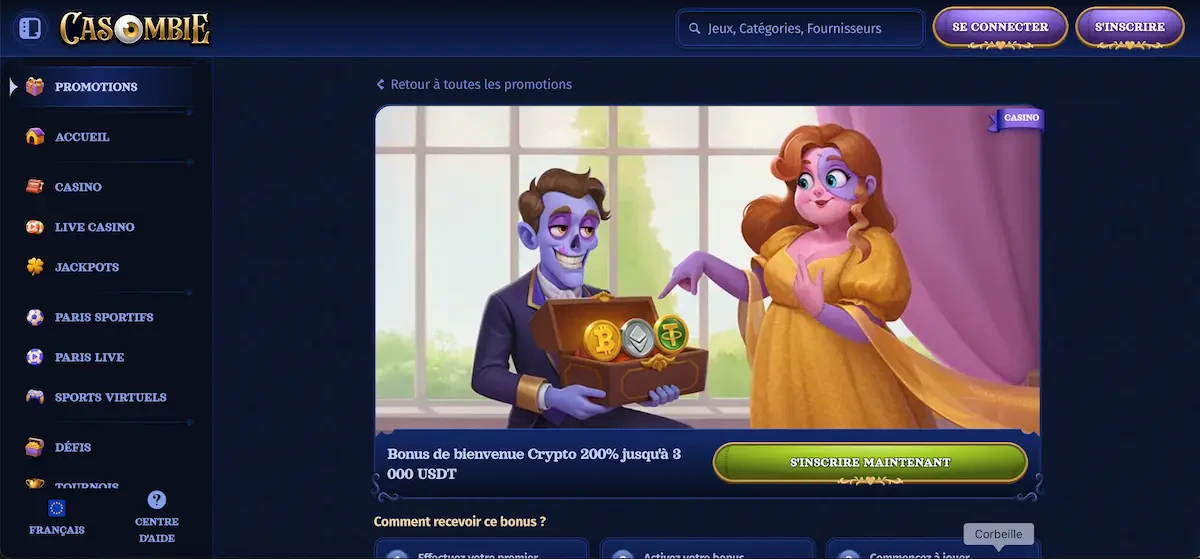 casombie bonus de bienvenue crypto