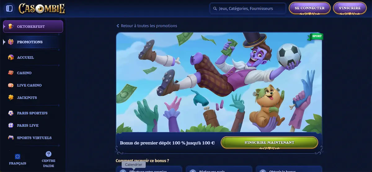 bonus de bienvenue paris sportifs casombie