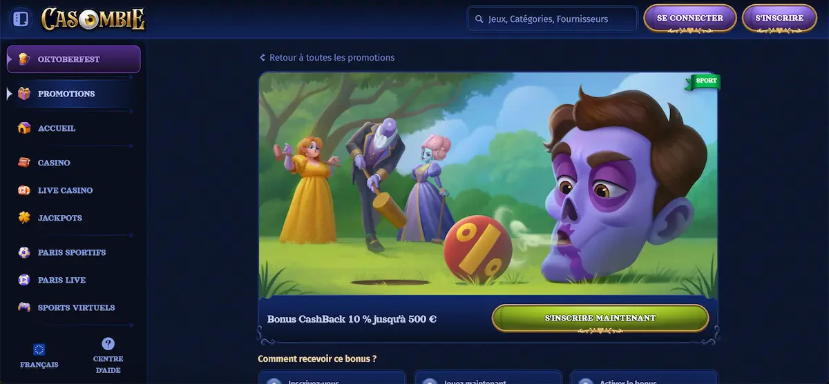 casombie bonus cashback paris sportifs