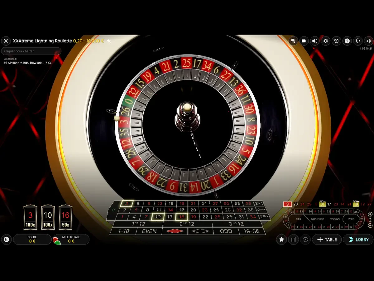 xxxtreme lightning roulette tablette