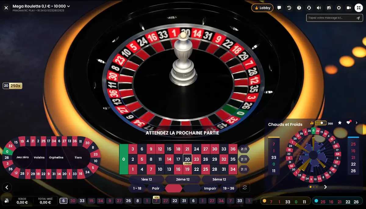 mega roulette tablette